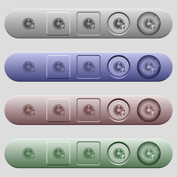 Icônes de CD audio sur les barres de menu horizontales
 - Vecteur, image