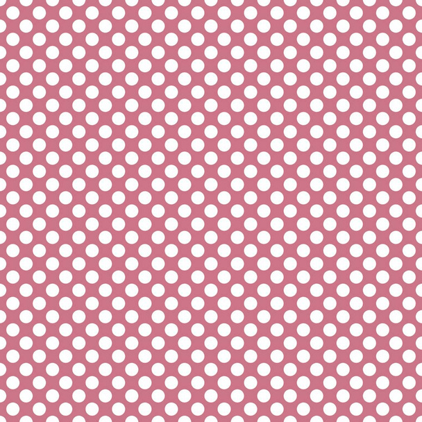タイル パステル バイオレット ピンク色の背景に白の水玉模様のベクトル パターン - ベクター画像