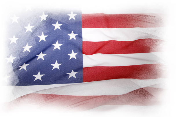 Vlajka USA na bílém pozadí - Fotografie, Obrázek