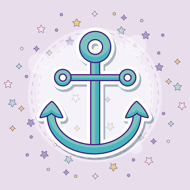 anchor icon with colorful - Vector, Image