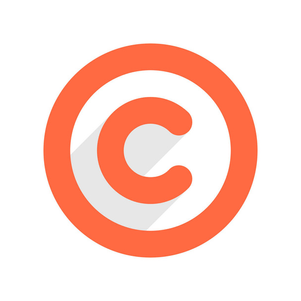 Signo de copyright o símbolo de copyright en estilo plano
 - Vector, imagen