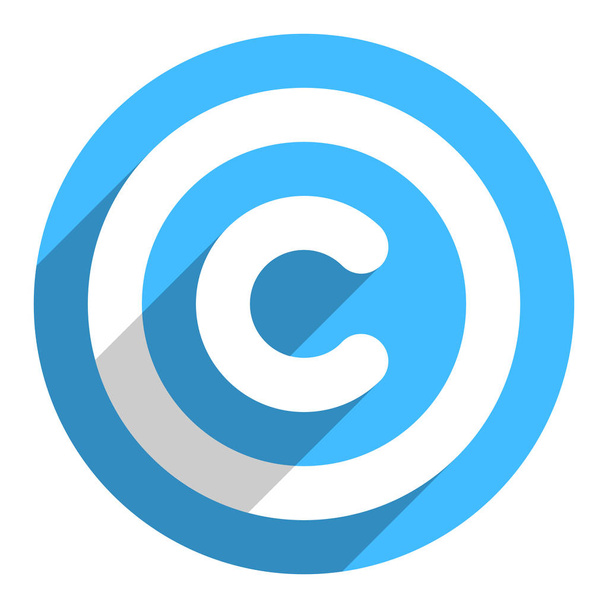 Urheberrechtssymbol oder Urheberrechtszeichen im flachen Stil - Vektor, Bild