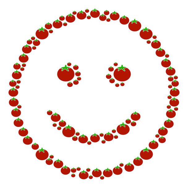 Glad Smiley Composition of Tomato - Vetor, Imagem
