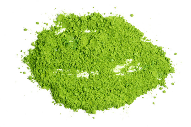 Tè verde in polvere su sfondo bianco
. - Foto, immagini