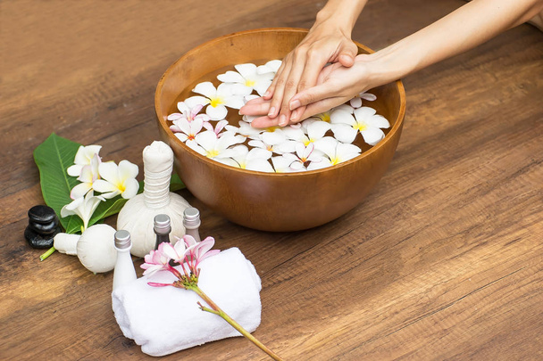Spa treatment and product for female feet and hand spa, Thailand. select and soft focus - Foto, Imagen