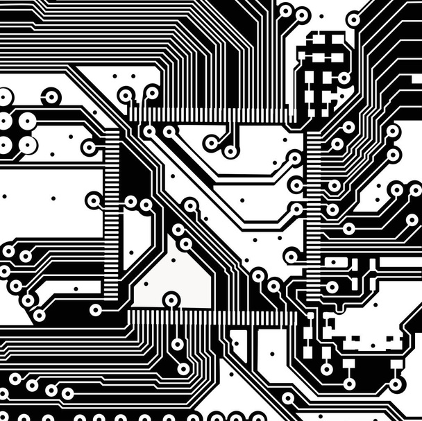 High-tech elektronische circuit bord vector achtergrond - Vector, afbeelding