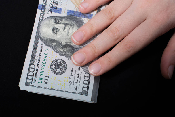 Banconote in dollari americani isolate su sfondo bianco - Foto, immagini