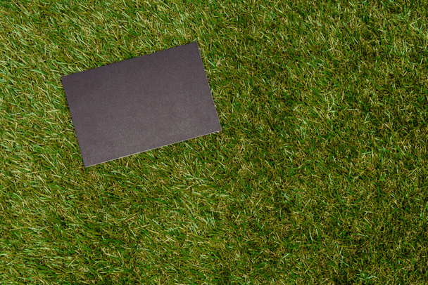 vista superior de pizarra vacía sobre hierba verde, concepto de día de la tierra
 - Foto, Imagen