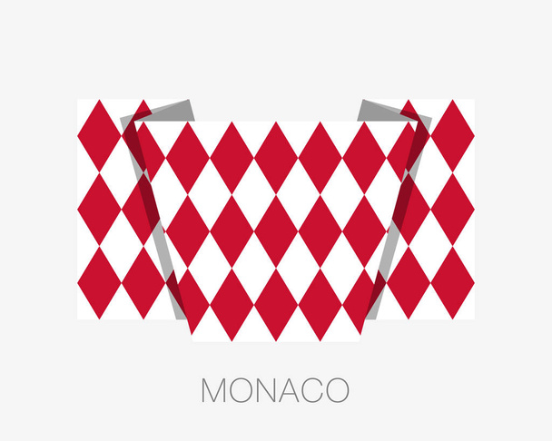 Drapeau de Monaco. Version de conception alternative. Icône plate agitant le drapeau
  - Vecteur, image