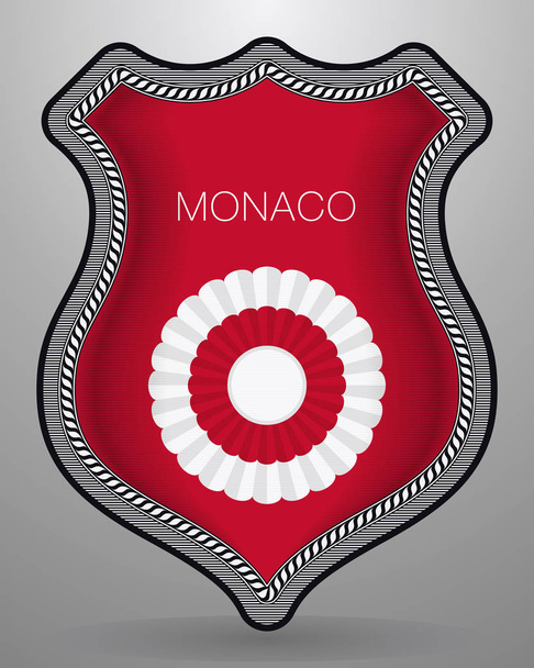 Nationale symbolen van Monaco Cockade met de naam van het land. Vector Bad - Vector, afbeelding