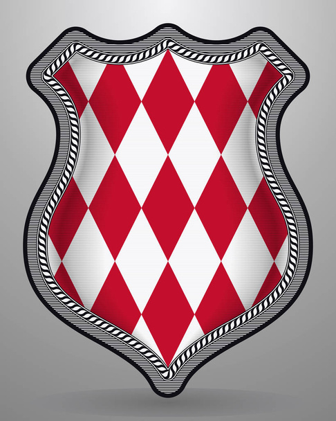 Drapeau de Monaco. Version de conception alternative. Badge vectoriel et icône
 - Vecteur, image