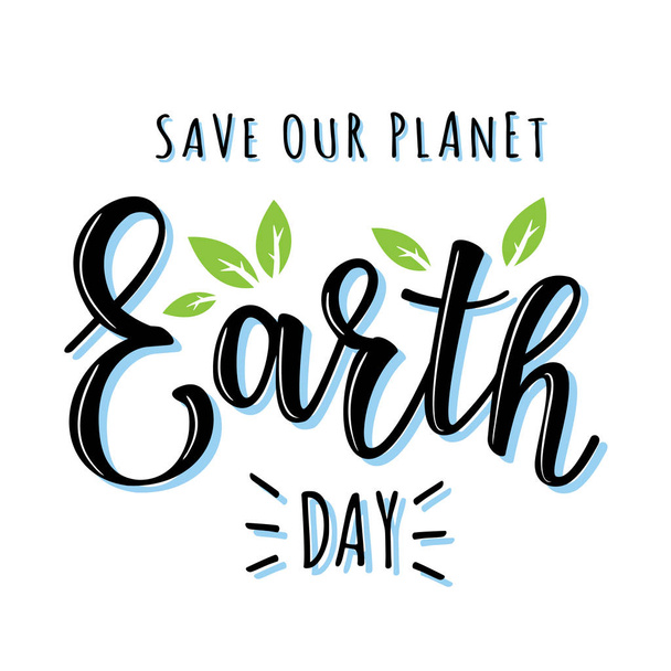Vector illustration of 'Earth day' lettering - Vecteur, image