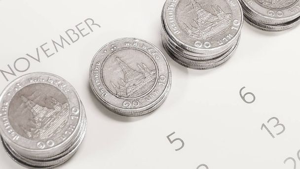 εσωτερικη Ταϊλάνδης κέρμα στο λευκό τόνο. - Φωτογραφία, εικόνα