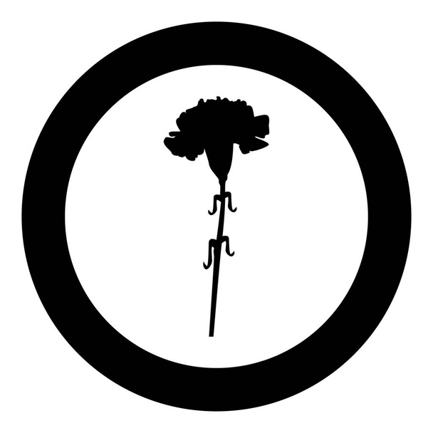 Icono de clavel color negro en círculo
 - Vector, Imagen