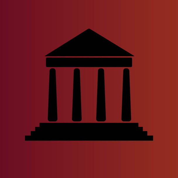 università semplice icona vettoriale piatta sul rosso sfumato
 - Vettoriali, immagini