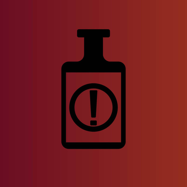 tubo de ensayo químico simple icono de vector plano en rojo degradado
 - Vector, imagen