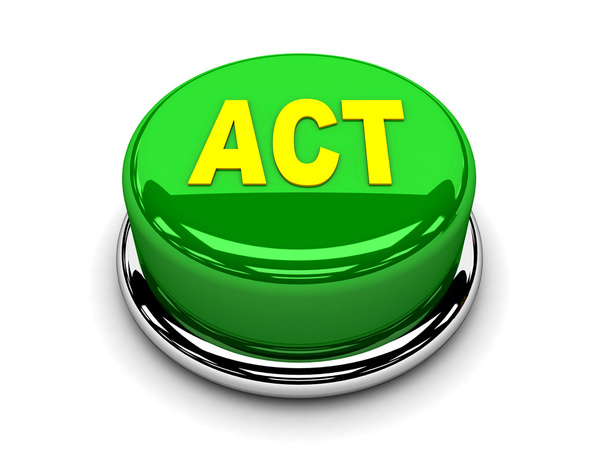 3d button green act start push - Photo, Image