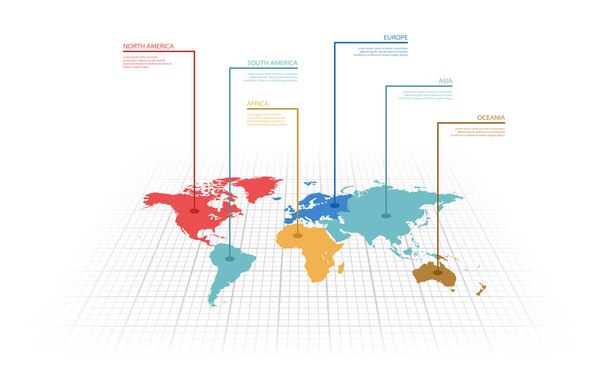 Vector illustration infographic of the World map - Vector, Image