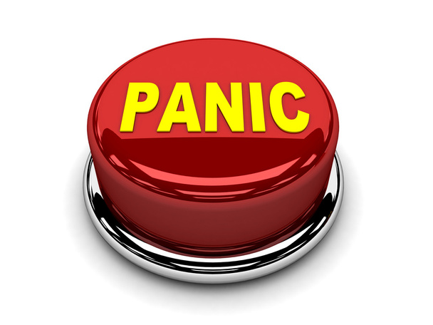 Botón 3d rojo pánico stop push
 - Foto, imagen