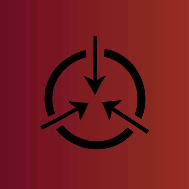 Cible simple icône vectorielle plate sur dégradé rouge
 - Vecteur, image
