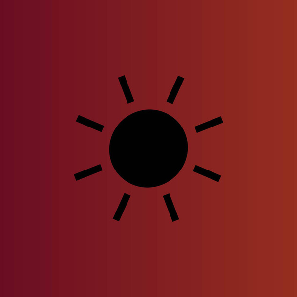Sol simple icono de vector plano en rojo degradado
 - Vector, Imagen