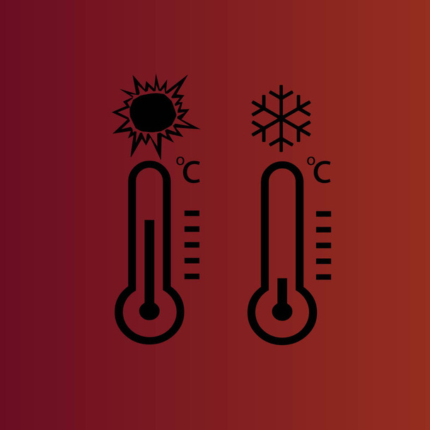Clima simple icono de vector plano en rojo degradado
 - Vector, Imagen
