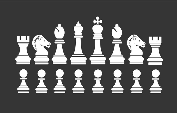 conjunto de ajedrez blanco grande
 - Vector, imagen