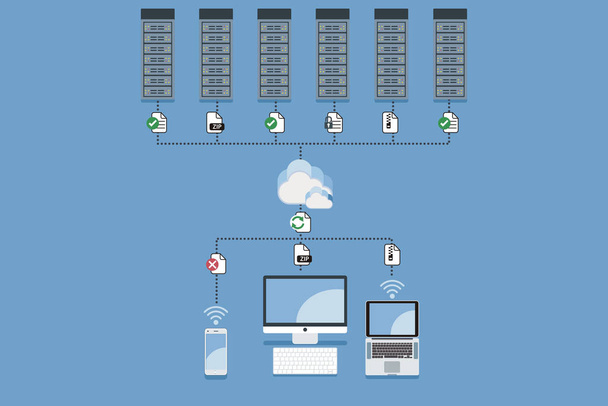 Cloud Computing Hosting Concept - Vector, afbeelding