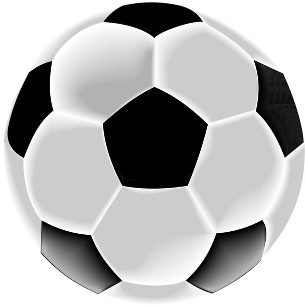Schwarz-weißer Fußball oder Fußball, Grafik, weißer Hintergrund - Foto, Bild