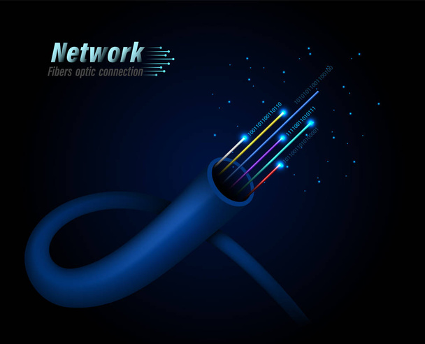 fiber optic verbinding  - Vector, afbeelding