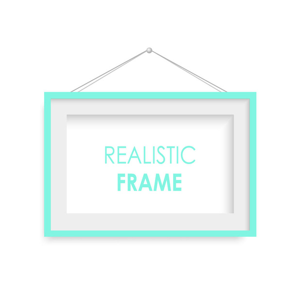 Realistic green photo frame. Vector. - Vector, Image