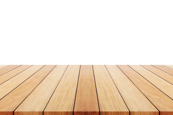 Wooden board or table and abstract blurred background. Free spac - Foto, Bild