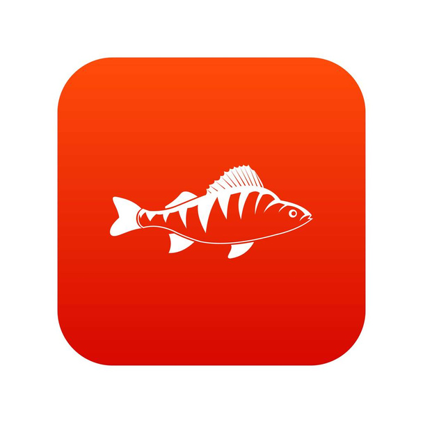Fish icon digital red - Vector, Imagen