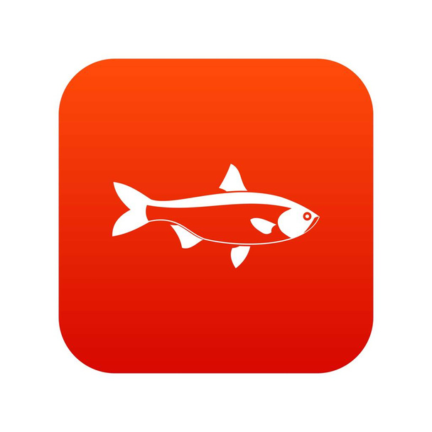 Fish icon digital red - Vector, Image