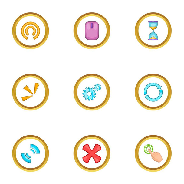 Different cursor icons set, cartoon style - Διάνυσμα, εικόνα
