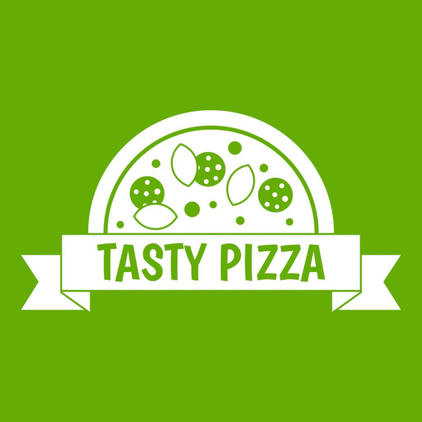 Tasty pizza sign icon green - Vector, afbeelding
