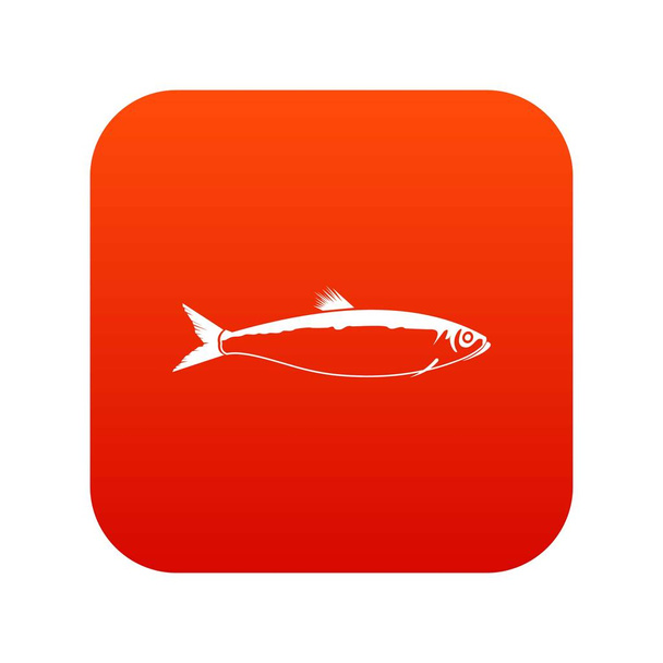 Fish icon digital red - Vetor, Imagem