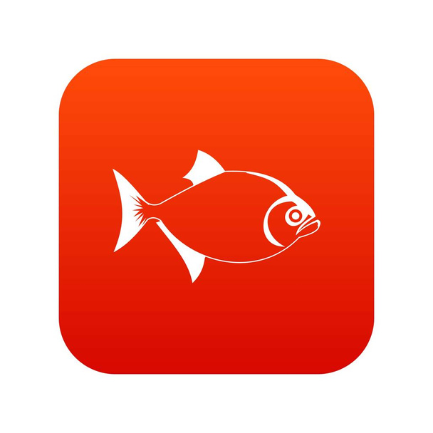 Fish icon digital red - Vector, afbeelding