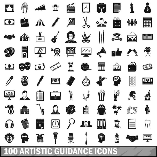 Set di 100 icone di guida artistica, stile semplice
  - Vettoriali, immagini