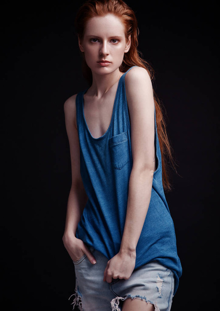 Model test with young beautiful fashion model - Foto, Bild
