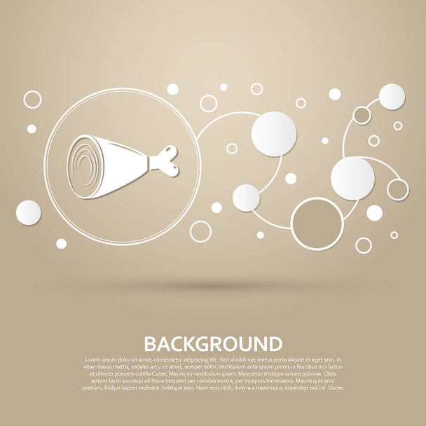 Ham Icon on a brown background with elegant style and modern design infographic. Vector - Vector, Image