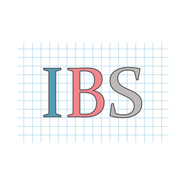 IBS (Sindrome infiammatoria intestinale) scritto su foglio di carta a scacchi
 - Vettoriali, immagini