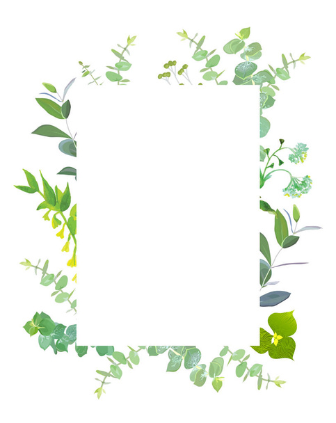 Square botanical vector design frame - Vettoriali, immagini
