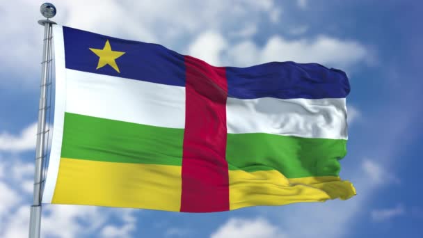 Mavi bir gökyüzü Orta Afrika Cumhuriyeti bayrağı - Video, Çekim
