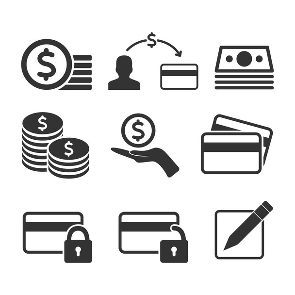 Vector image set of money icons. - Vector, Image
