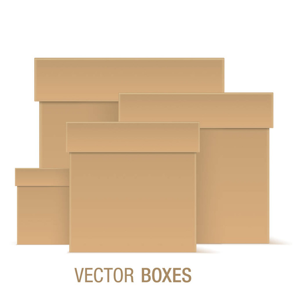Cajas vectoriales marrones de diferentes tamaños
. - Vector, Imagen