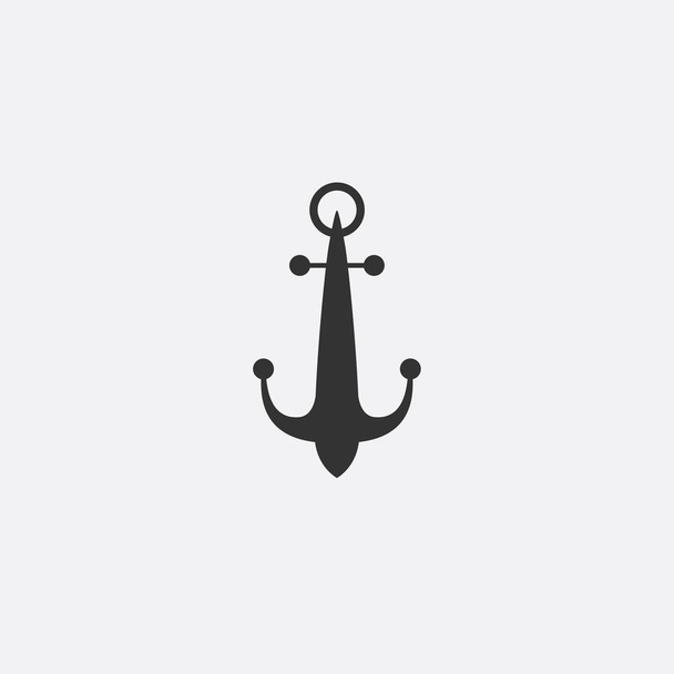 Godło kotwicy. Ikonka marynarza szablonu. Symbol symbol morskich. Ilustracja wektorowa yacht Club, biuro podróży. motyw podróży. Graficzne logo, logotyp dla projektu - Wektor, obraz