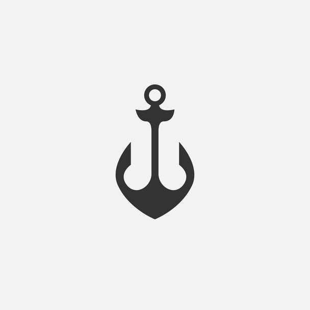 Horgony jelkép. Sablon tengerész ikonra. Tengeri szimbólum szimbólum. Vektoros illusztráció egy yacht club, utazási iroda. a téma az utazás. Grafikai logo, logo tervezés - Vektor, kép