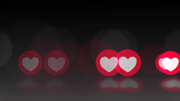 Skupina bílých červená růžová obecný Facebook styl lásky emoce ikony - Fotografie, Obrázek