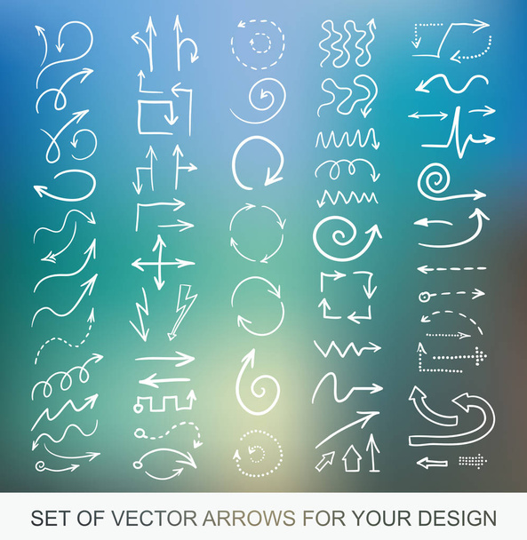 Verschillende zwarte pijlen pictogrammen, vector set. Abstracte elementen voor  - Vector, afbeelding
